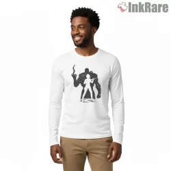 Resident Evil Jill Valentine Versus Nemesis Shadow Shirt on white long sleeve shirt for men graphic tee