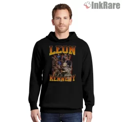 Resident Evil Leon Kennedy Raccoon Citys Best Hero Shirt on black hoodie for men graphic tee