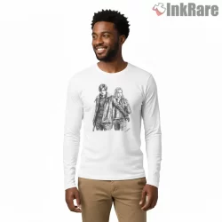Resident Evil Leon Scott Kennedy And Grace Ashcroft Concept Shirt on white long sleeve shirt for men graphic tee
