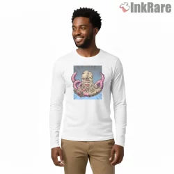 Resident Evil Nemesis Grotesque Horror Portrait Shirt on white long sleeve shirt for men graphic tee