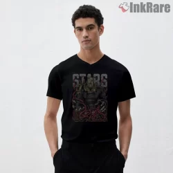 Resident Evil Nemesis Tentacle Horror Shirt on black v-neck shirt for men graphic tee