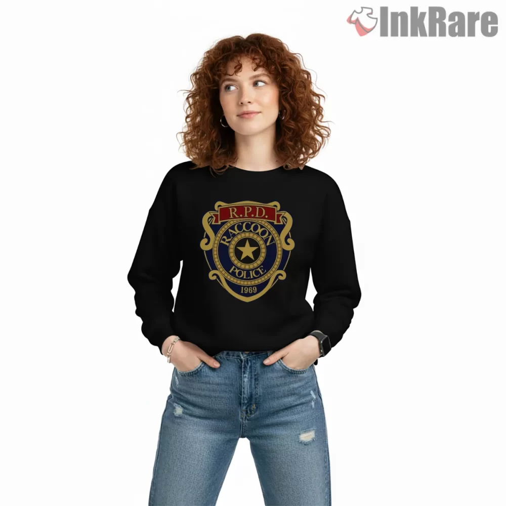 Resident Evil Raccoon Police Department Classic Badge Shirt on graphic shirt for women graphic tee