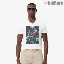 Resident Evil Remake Jill Valentine And Chris Redfield Shirt on white v-neck shirt for men graphic tee
