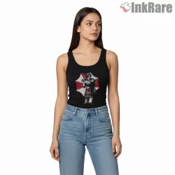 Resident Evil Rpd Tactical Officer Portrait Shirt on black tank top for women graphic tee
