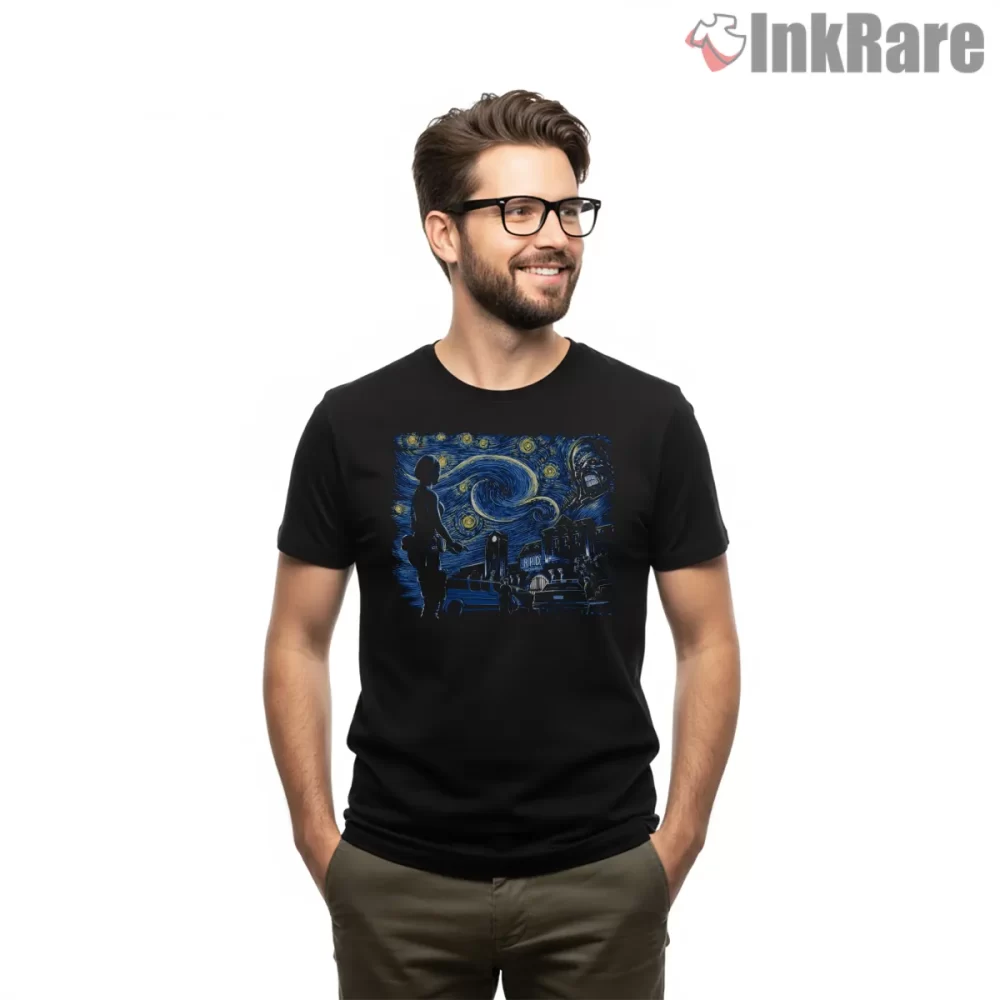 Resident Evil Starry Night Raccoon City Shirt on black short sleeve shirt for men graphic tee