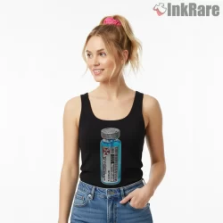 Resident Evil T Virus Sample Vial Shirt on black tank top for women graphic tee