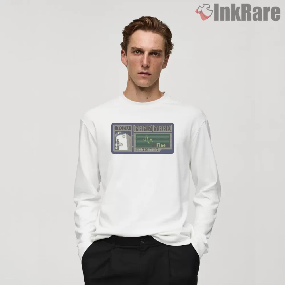 Resident Evil Tofu Survivor Pixel Art Shirt on white long sleeve shirt for men graphic tee