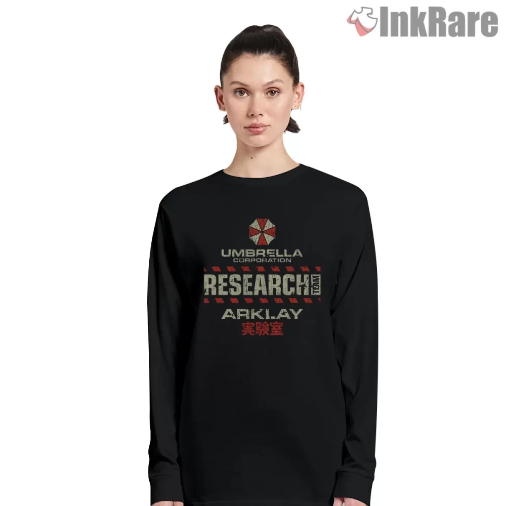 Resident Evil Umbrella Arklay Lab Research Staff Shirt on black long sleeve shirt for women graphic tee