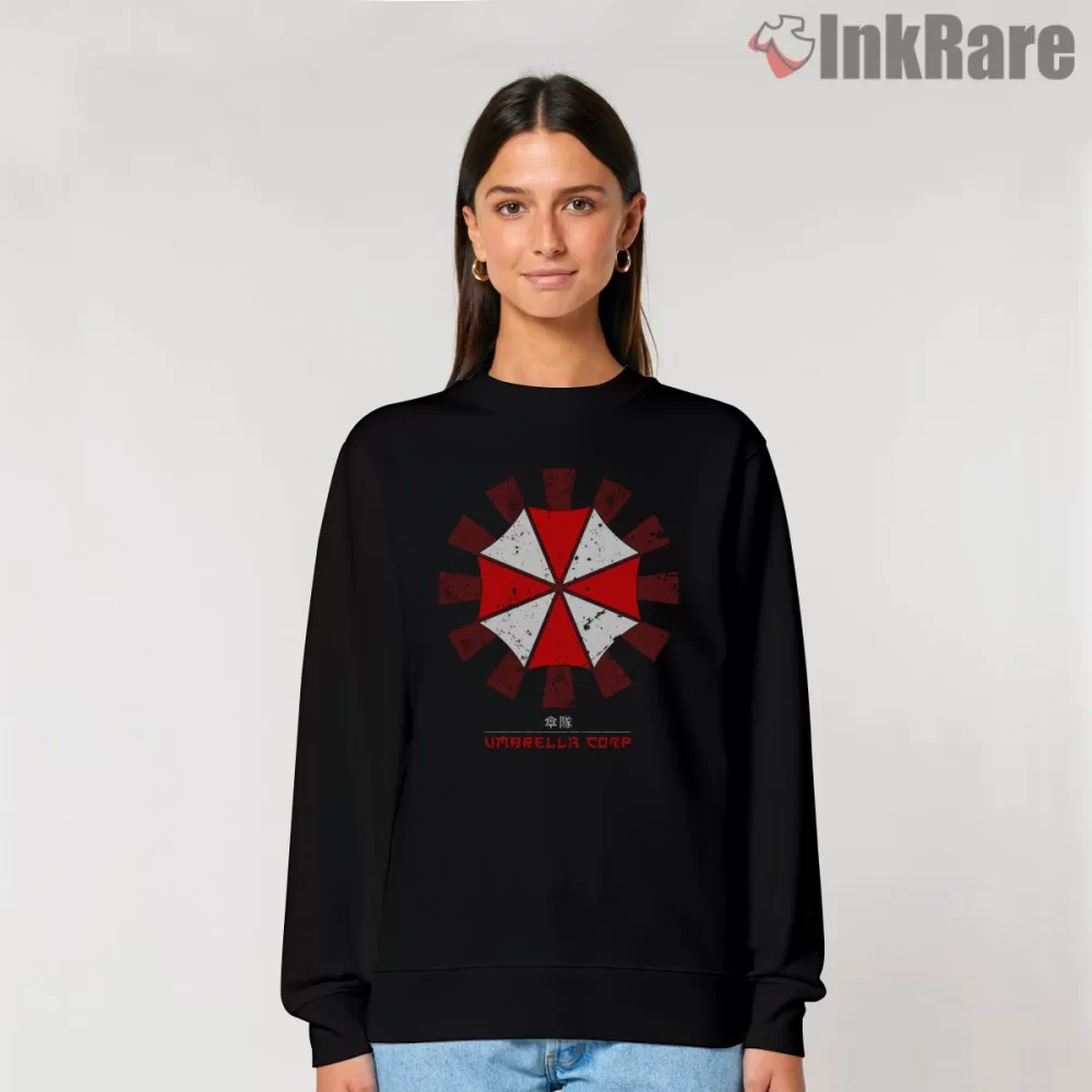 Resident Evil Umbrella Corporation Retro Japanese Emblem Shirt on graphic shirt for women graphic tee