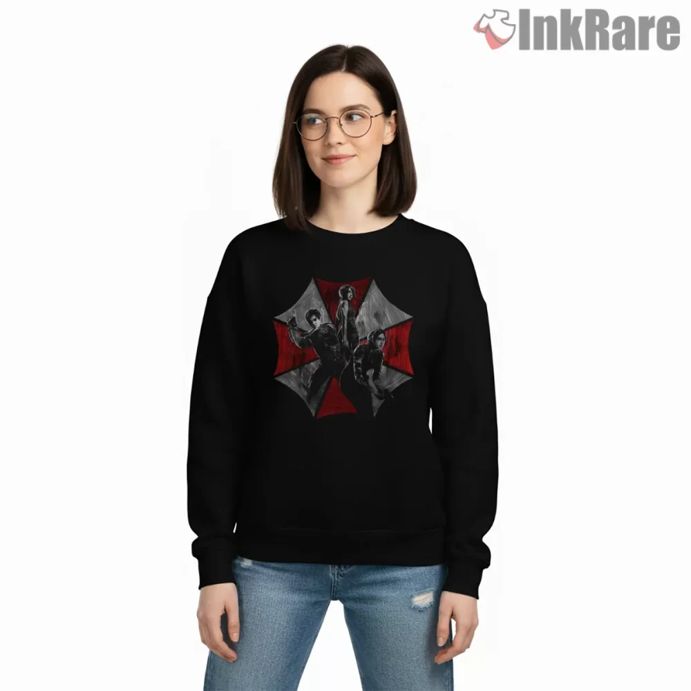 Resident Evil Umbrella Corporation Survivor Montage Shirt on graphic shirt for women graphic tee