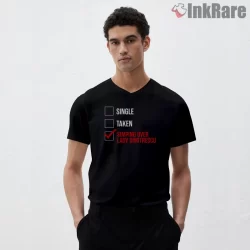 Resident Evil Village Lady Dimitrescu Simping Status Shirt on black v-neck shirt for men graphic tee
