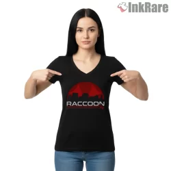 Resident Evil Visit Raccoon City Horror Travel Shirt on black v-neck shirt for women graphic tee