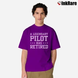Men’s Retired Airplane Captain Pilot Aviator Gift Classic T-Shirt in purple | Soft, Breathable Everyday Wear