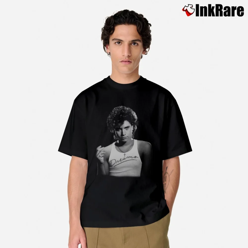 Men’s Retro 80s John Stamos Classic T-Shirt in black | Soft, Breathable Everyday Wear
