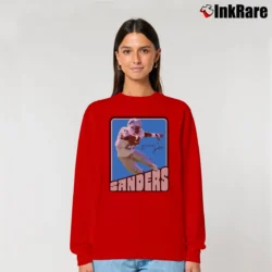 Women’s Retro Barry Sanders Football Trading Card Relaxed Sweatshirt in red | Soft, Laid-Back Vibe