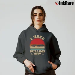 Women’s Retro Boating Captain I Hate Pulling Out Cozy Hoodie in charcoal | Warm, Structured, Stylish