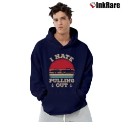 Men’s Retro Boating Captain I Hate Pulling Out Pullover Hoodie in navy | Cozy, Durable, Modern Fit