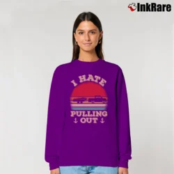 Women’s Retro Boating Captain I Hate Pulling Out Relaxed Sweatshirt in purple | Soft, Laid-Back Vibe