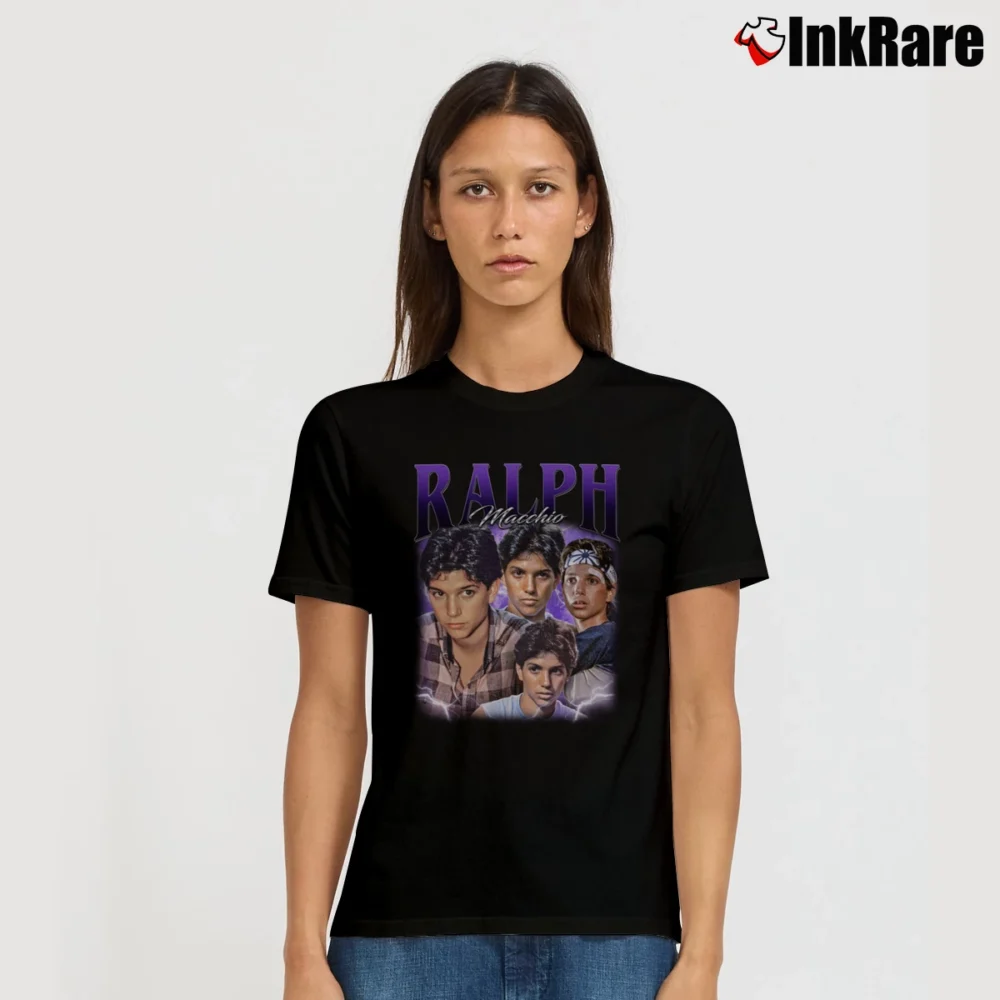 Women’s Retro Bootleg Ralph Macchio Signature T-Shirt in black | Soft, Flattering Fit