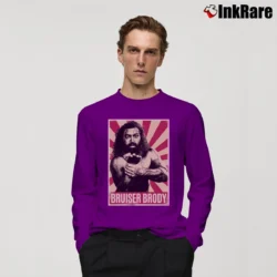Men’s Retro Bruiser Brody WWE for Wrestling Fans Long-Sleeve Shirt in purple | Sleek, Lightweight, Year-Round Wear