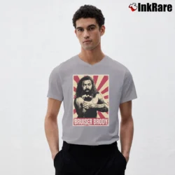 Men’s Retro Bruiser Brody WWE for Wrestling Fans V-Neck Tee in sport grey | Sharp, Breathable, Everyday Staple