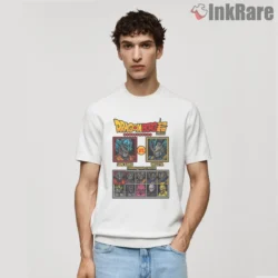 Retro Cyber Goku Vs Vegeta Warriors Duel Shirt on white short sleeve shirt for men graphic tee