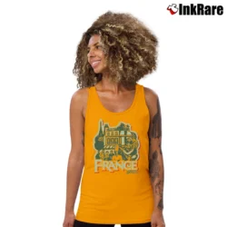 Women’s Retro Epcot Center France Walt Disney World Tank Top in orange | Lightweight, Movement-Friendly