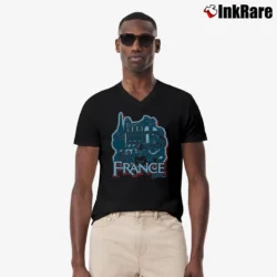 Men’s Retro Epcot Center France Walt Disney World V-Neck Tee in black | Sharp, Breathable, Everyday Staple
