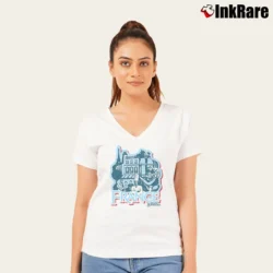 Women’s Retro Epcot Center France Walt Disney World V-Neck Tee in white | Chic Neckline, Soft Texture