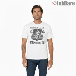 Retro Kendrick Lamar Vintage Car Poster Shirt on white short sleeve shirt for men graphic tee