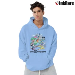 Men’s Retro Mickey And Friends Walt Disney World Pullover Hoodie in light blue | Cozy, Durable, Modern Fit