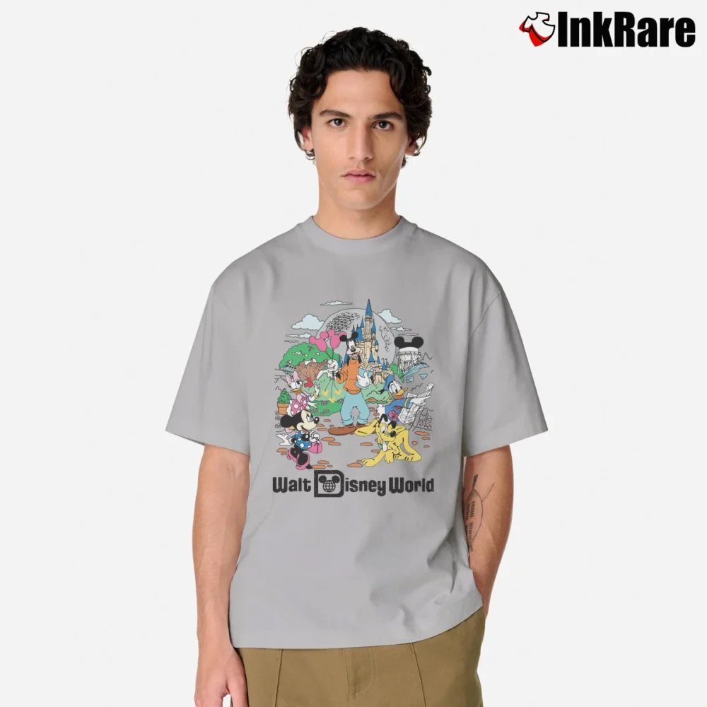 Men’s Retro Mickey And Friends Walt Disney World Classic T-Shirt in sport grey | Soft, Breathable Everyday Wear