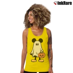 Women’s Retro Mickey Minnie Halloween Couple Trip Mickey Tank Top in yellow | Lightweight, Movement-Friendly