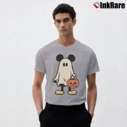 Men’s Retro Mickey Minnie Halloween Couple Trip Mickey V-Neck Tee in sport grey | Sharp, Breathable, Everyday Staple