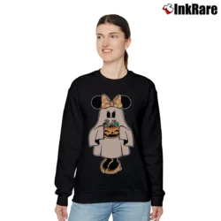 Women’s Retro Mickey Minnie Halloween Couple Trip Minnie Relaxed Sweatshirt in black | Soft, Laid-Back Vibe