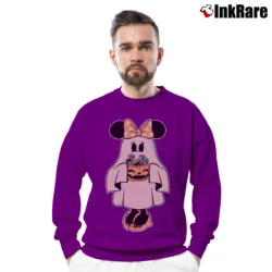 Men’s Retro Mickey Minnie Halloween Couple Trip Minnie Crewneck Sweatshirt in purple | Cozy Fabric, Clean Style