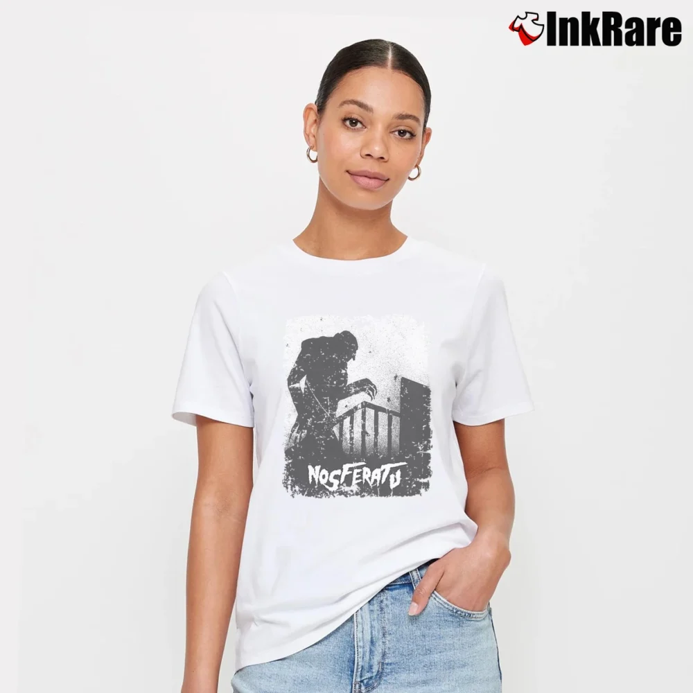 Women’s Retro Movie Nosferatu Poster Signature T-Shirt in white | Soft, Flattering Fit