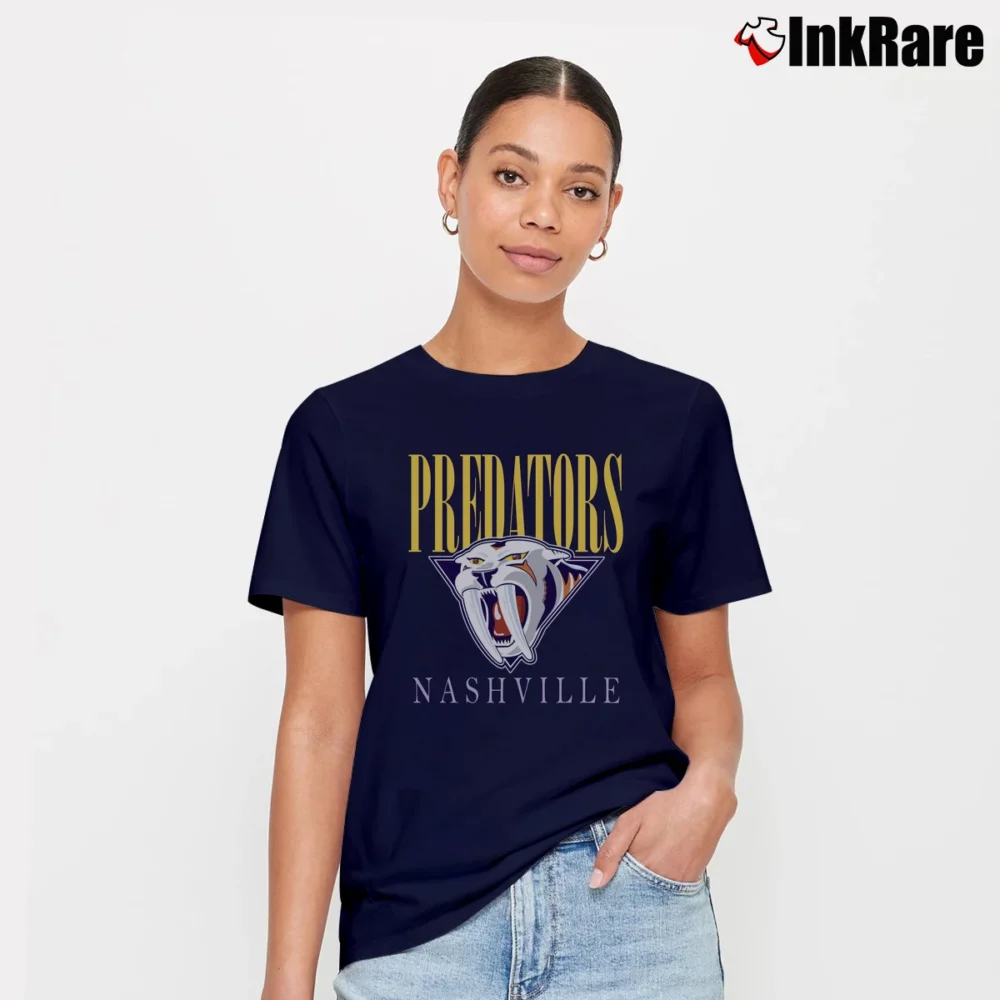 Women’s Retro Nashville Predators 1990s Nhl Signature T-Shirt in navy | Soft, Flattering Fit