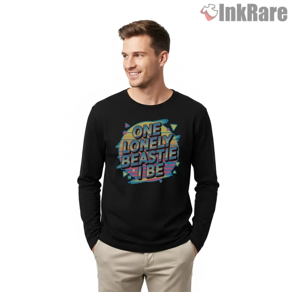 Retro One Lonely Beastie I Be Pastel Shirt on black long sleeve shirt for men graphic tee