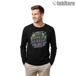 Retro One Lonely Beastie I Be Pastel Shirt on black long sleeve shirt for men graphic tee