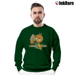 Men’s Retro Orange Bird Walt Disney World Crewneck Sweatshirt in forest green | Cozy Fabric, Clean Style