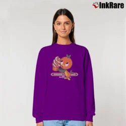 Women’s Retro Orange Bird Walt Disney World Relaxed Sweatshirt in purple | Soft, Laid-Back Vibe