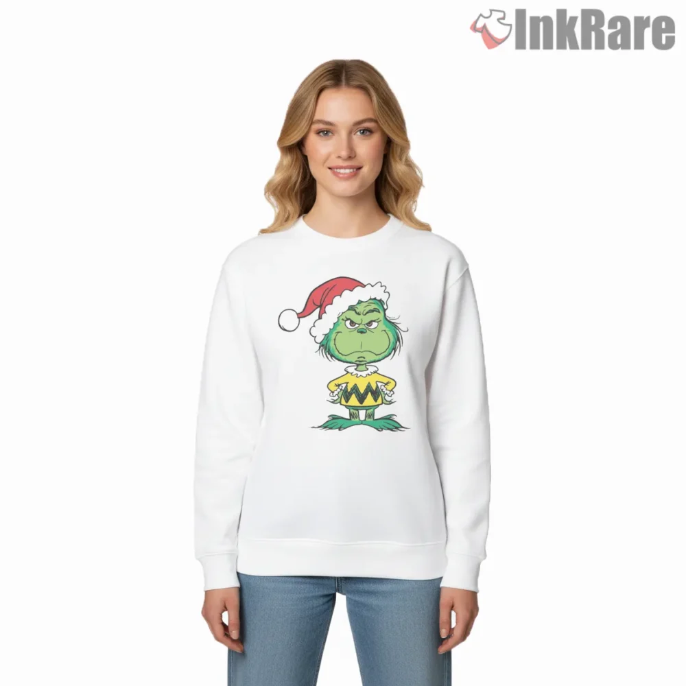 Retro Peanuts Style Grinch Christmas Shirt on graphic shirt for women graphic tee