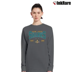 Women’s Retro San Jose Sharks Hockey for Fans Long-Sleeve Top in charcoal | Sleek, Versatile, All-Season