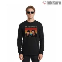 Retro Sunset Wet Bandits Duo Shirt on black long sleeve shirt for men graphic tee