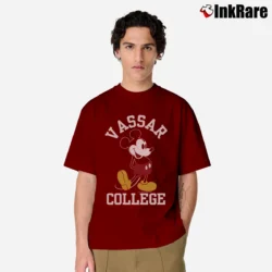 Men’s Retro Vassar College Mickey Mouse Classic T-Shirt in maroon | Soft, Breathable Everyday Wear