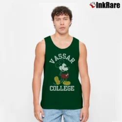 Men’s Retro Vassar College Mickey Mouse Tank Top in forest green | Breathable, Active-Friendly Design