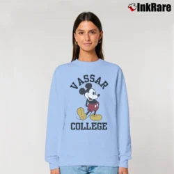 Women’s Retro Vassar College Mickey Mouse Vintage Relaxed Sweatshirt in light blue | Soft, Laid-Back Vibe