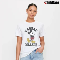 Women’s Retro Vassar College Mickey Mouse Vintage Signature T-Shirt in white | Soft, Flattering Fit
