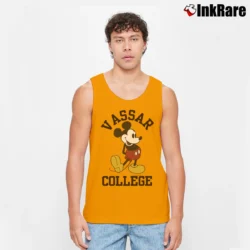 Men’s Retro Vassar College Mickey Mouse Vintage Tank Top in orange | Breathable, Active-Friendly Design